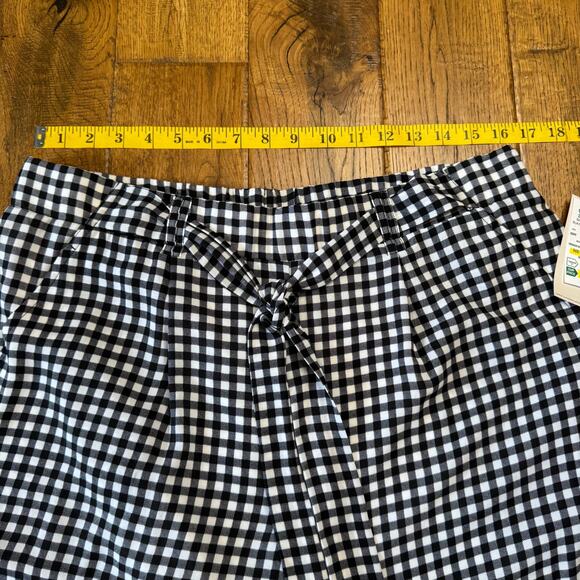Studio JPR Black White Check Elastic Tie Waist Crop Pants Coastal Grandmother L - Picture 4 of 7